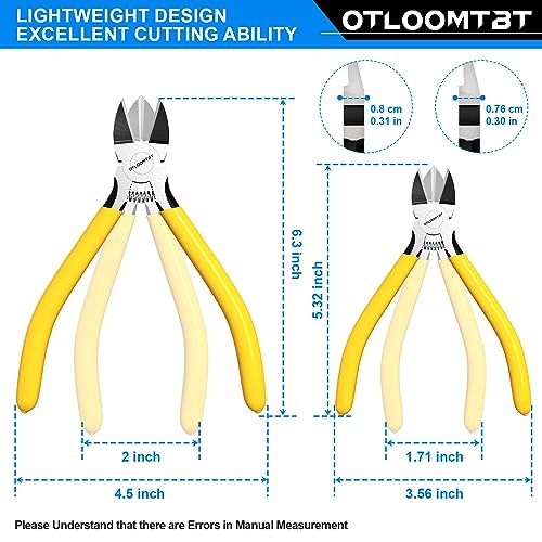 Compact Ultra Sharp Wire Cutters Set with Flat Nose