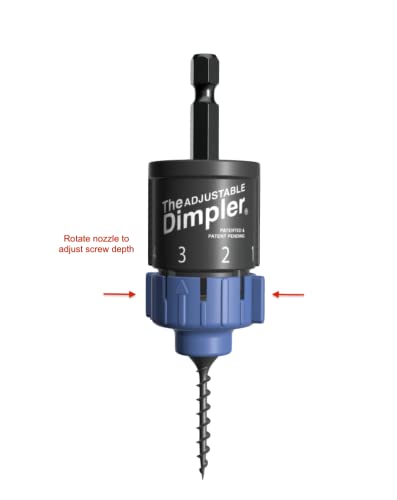 Adjustable DIMPLER ® Drywall Bit - Perfect for Converting Electric and Impact Drills into a Drywall and Deck Screw Gun holds the screw with a Powerful Magnet.