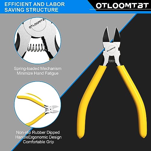 Compact Ultra Sharp Wire Cutters Set with Flat Nose
