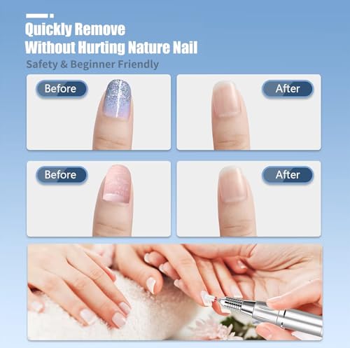 Depvko 13PC Nail Drill Bits Set, Drill Bits for Nails, 3pcs Tungsten Carbide Drill Bits+ 3pcs Ceramic Efile Nail Drill Bits+ 6pcs Diamond Drill Bits+ 1pcs Brush, 3/32 inch Nail Bits for Nail Drill