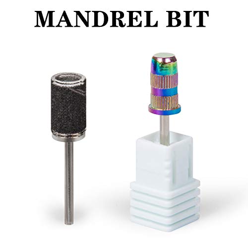 Lavinda Sanding Bands Nail Drill Bits 300Pcs Grits Electric File Nail Sanders Professional Drill Bits Set #80#150#240 Zebra Grinder Band colorful 3/32" Mandrel Bit for Manicures Nail Drill Machine