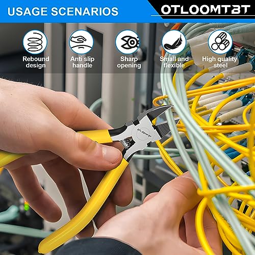 Compact Ultra Sharp Wire Cutters Set with Flat Nose