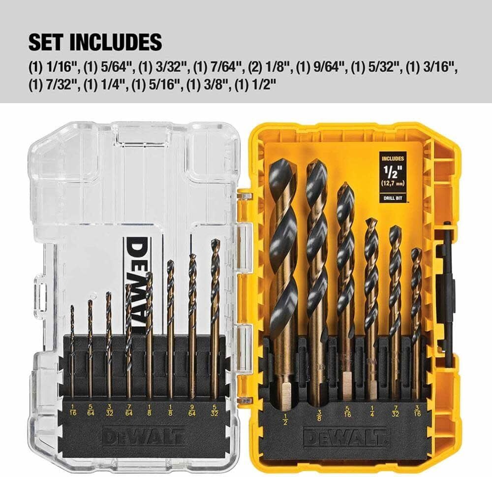 "Versatile 14-Pc Drill Bit Set for Plastic, Wood & Metal"
