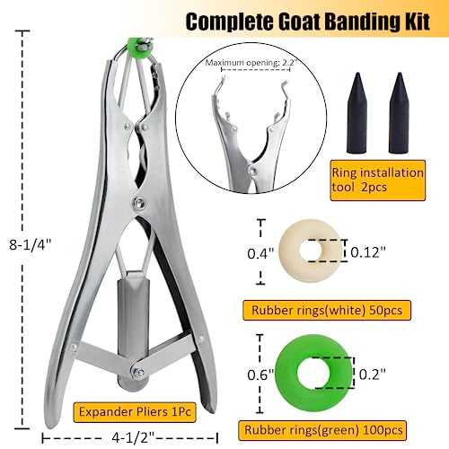 Stainless Steel Goat Banding Kit with Ring Installation Tool