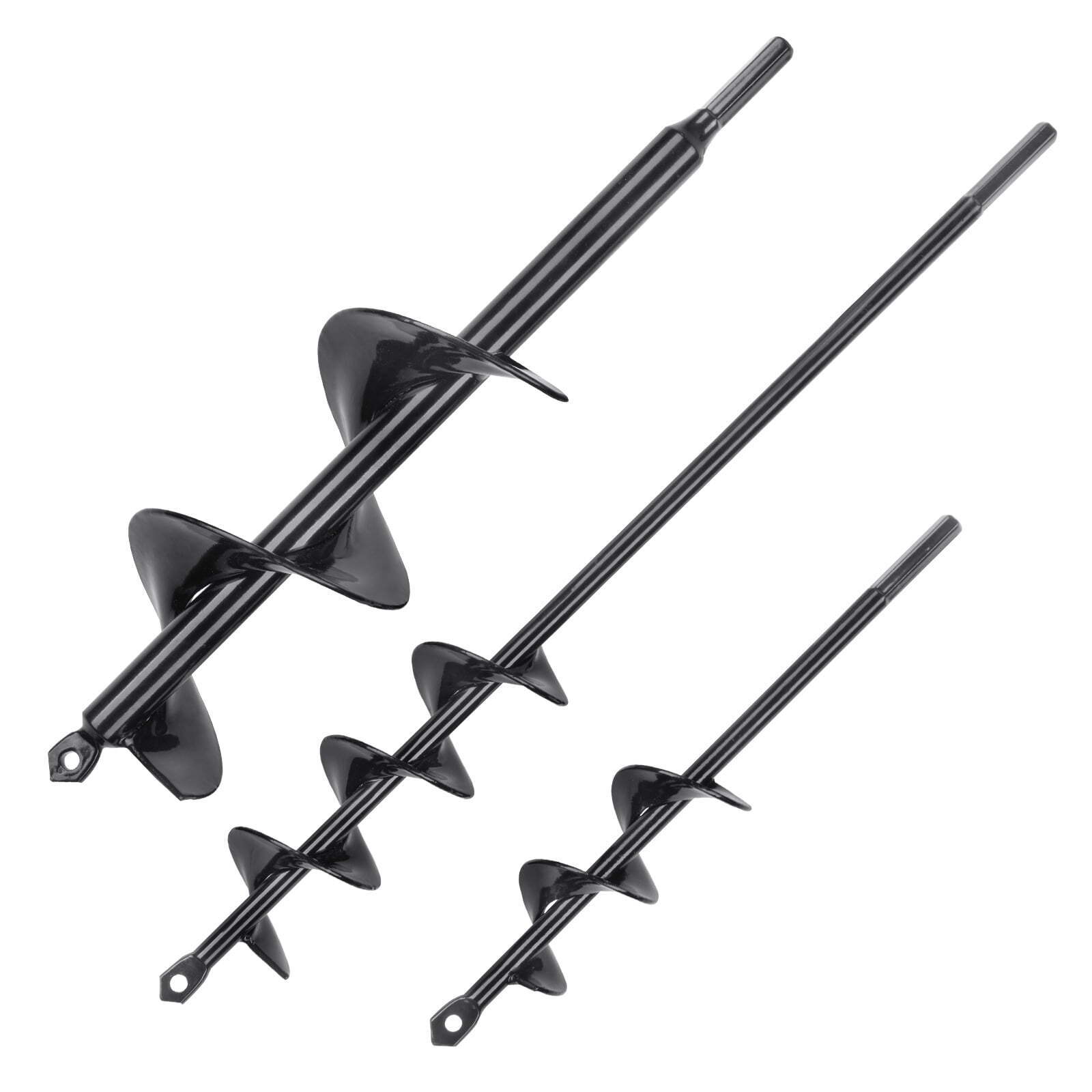 Auger Drill Bits for Planting, Set of 3 Garden Auger Drill Bit, Spiral Drill Bit