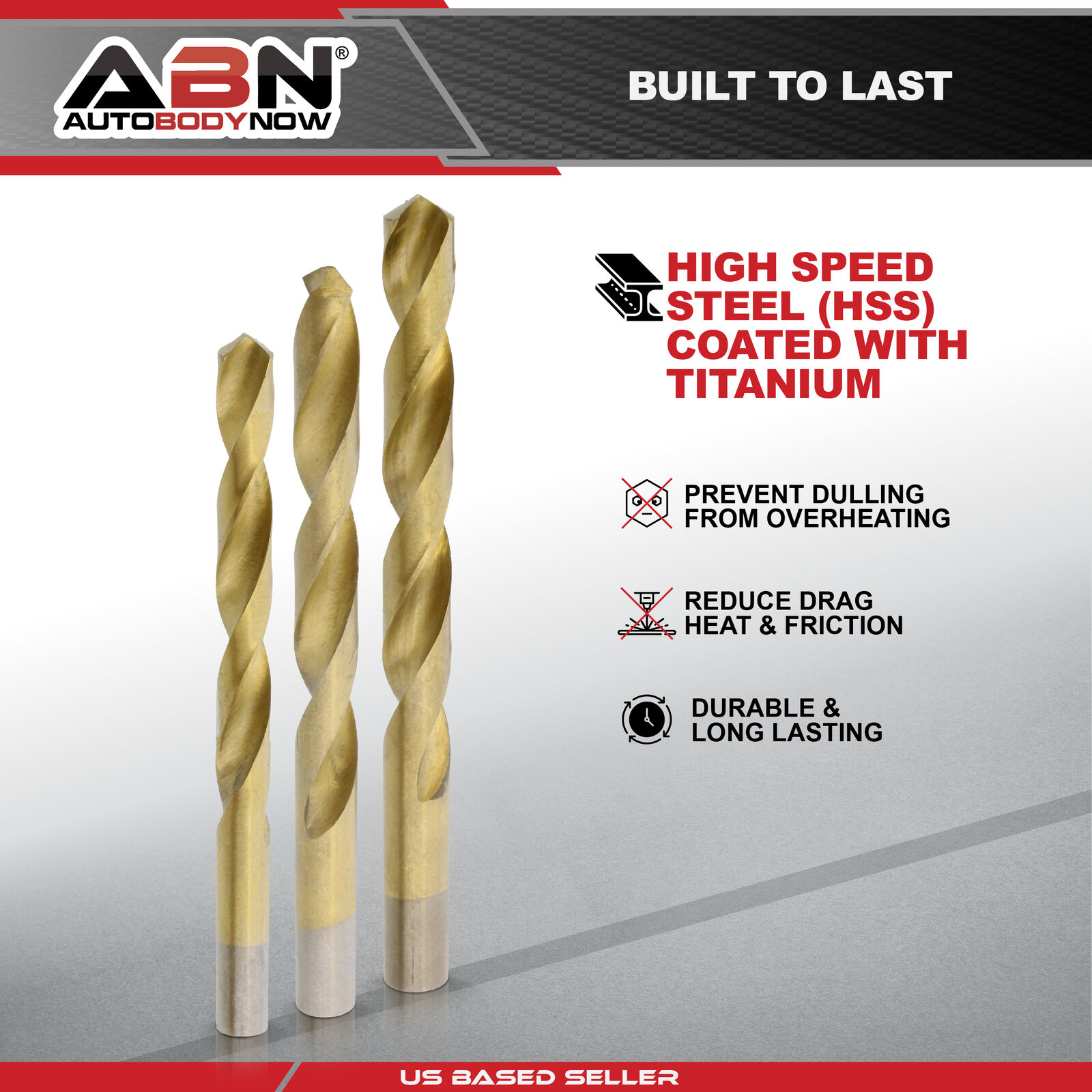 ABN Titanium Drill Bits Set Twist Drill Bit for Metal Drill Bits - 115-Piece