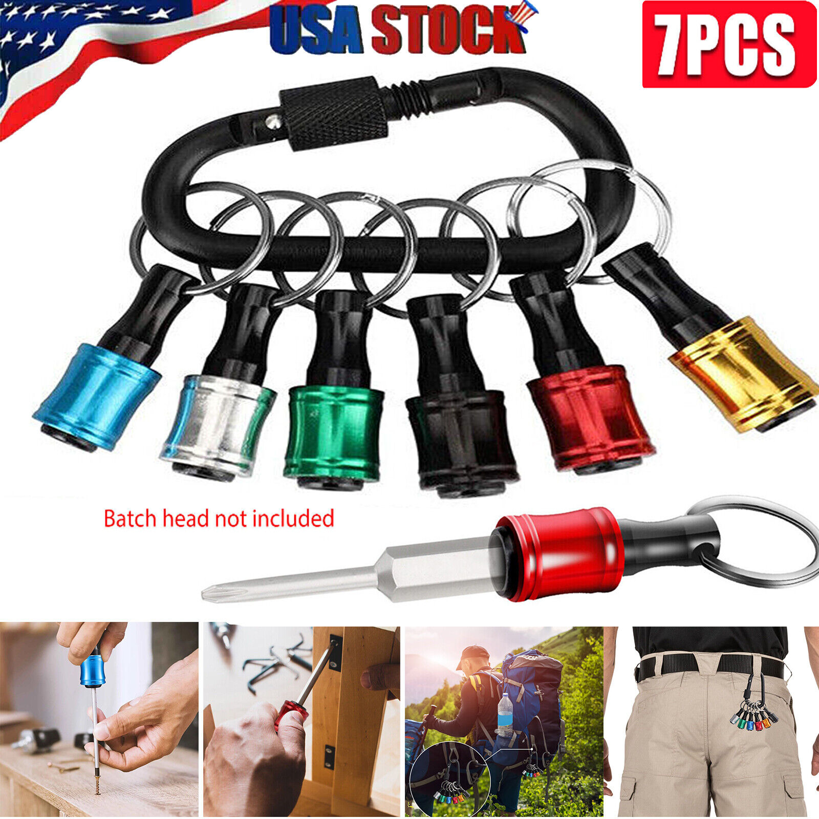 1/4" Hex Shank Quick Release Keychain Screwdriver Drill Bit Holder Bit Set 28PCS