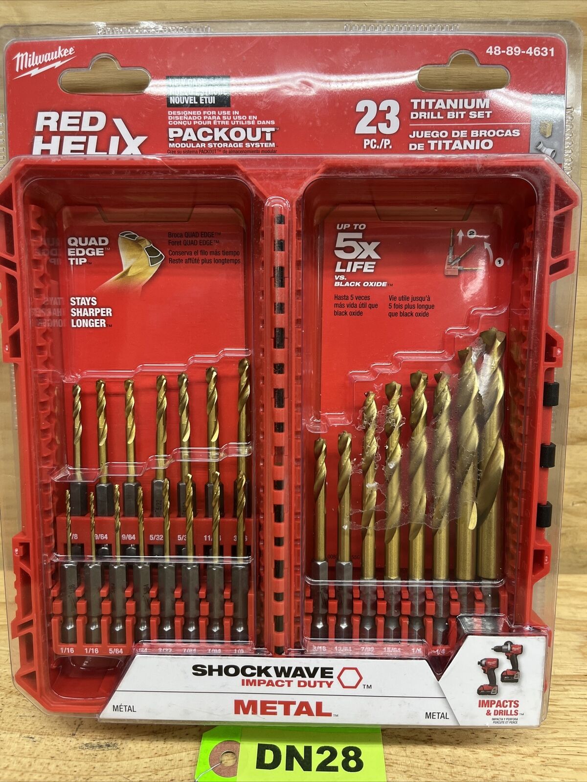 Milwaukee 48-89-4631 (23 pcs.) SHOCKWAVE RED HELIX Titanium Drill Bit Set - DN28