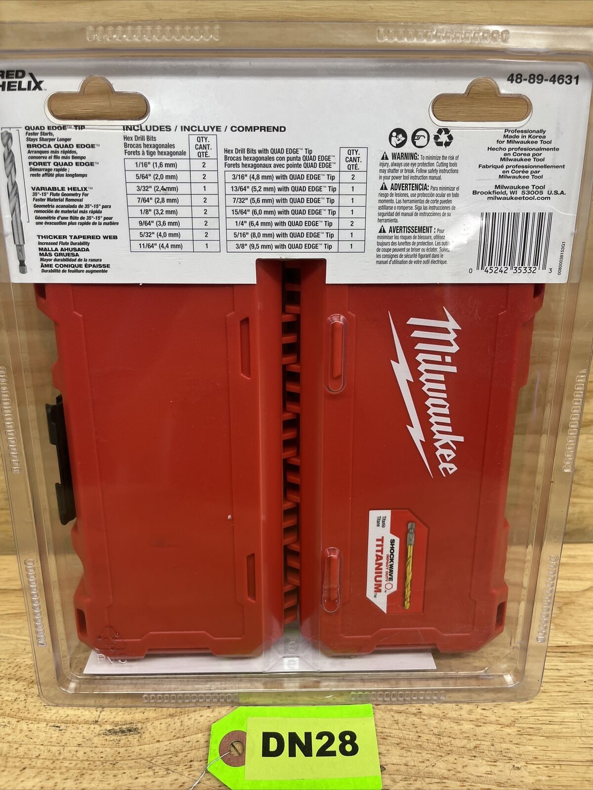 Milwaukee 48-89-4631 (23 pcs.) SHOCKWAVE RED HELIX Titanium Drill Bit Set - DN28