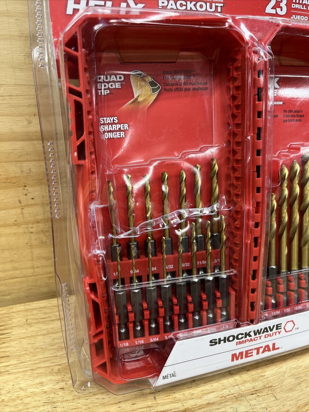 Milwaukee 48-89-4631 (23 pcs.) SHOCKWAVE RED HELIX Titanium Drill Bit Set - DN28
