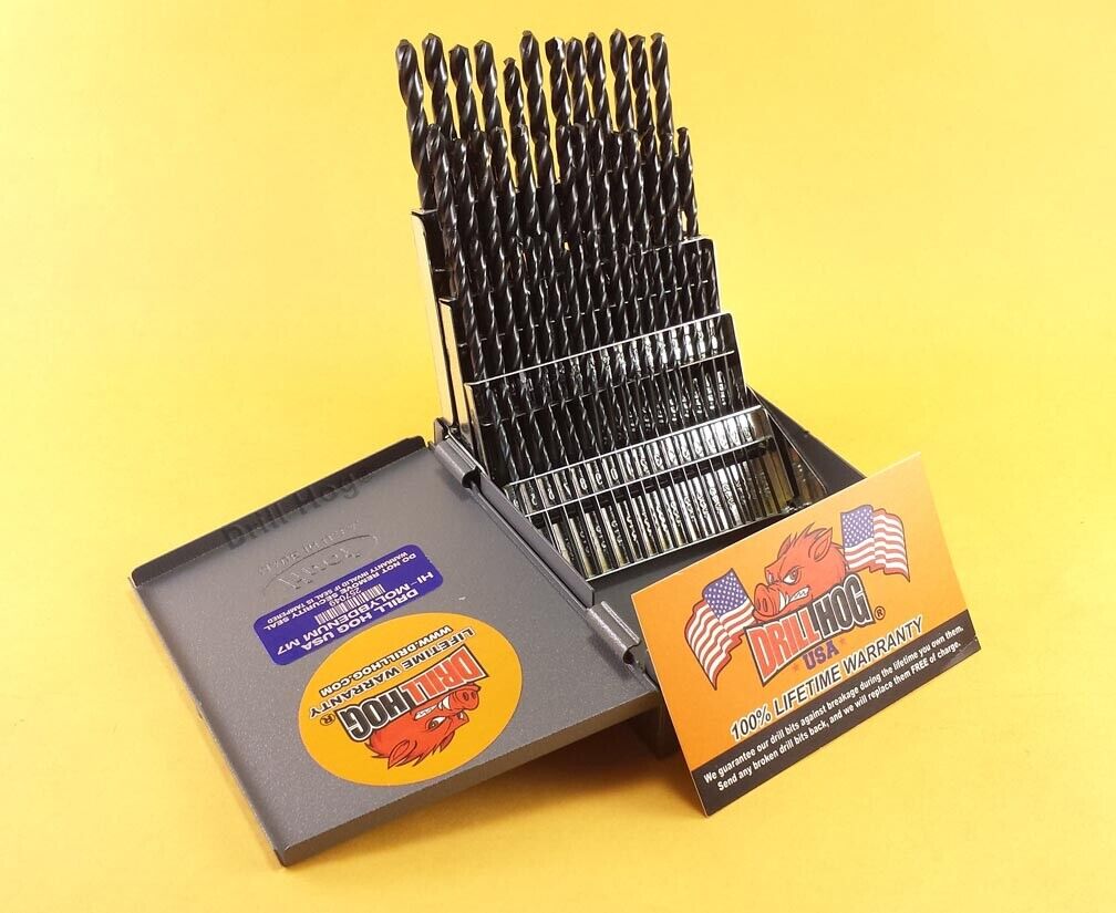 Drill Hog® 60 Pc NUMBER Drill Bit Set Wire Gauge Bits MOLY M7 Lifetime Warranty