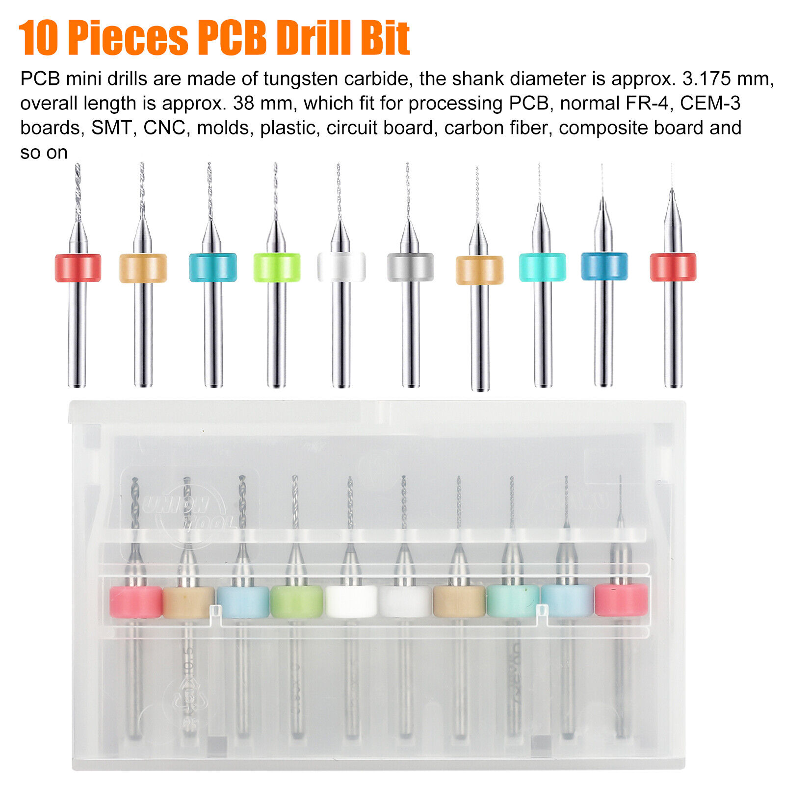 60Pcs Mini Micro Hand Drill Bits Set Small Manual Keyless Chuck Pin Vise Rotary