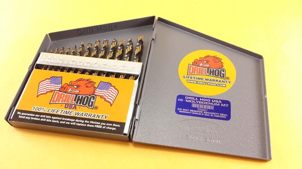 Drill Hog® 13 Pc HI-MOLY M7 Drill Bit Set 1/16-1/4" Drills Lifetime Warranty