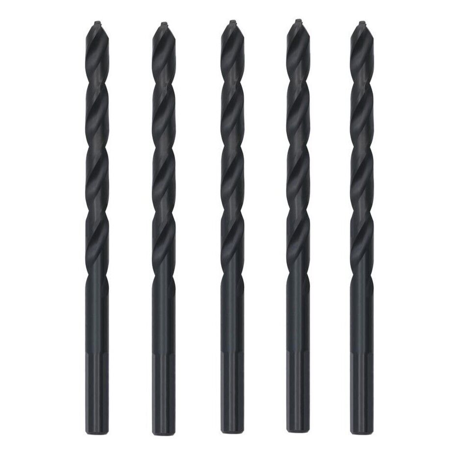 5 Pack TruePower Black Oxide Drill Bits M2 HSS High Speed Metal Wood Plastic
