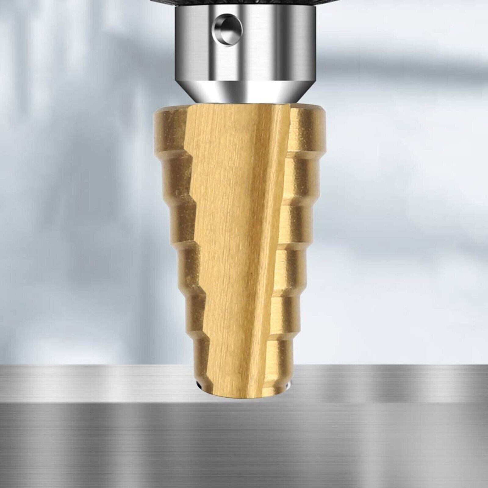 3Pcs Drill Bit Set Titanium Nitride Coated Steel Step Quick Change 1/4 Shank HSS