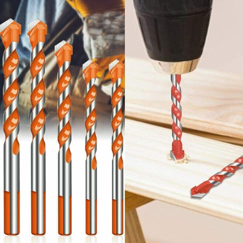 5x Cut Multi-Material Tile Drill Bits Set for Ceramic Porcelain Granite Marble