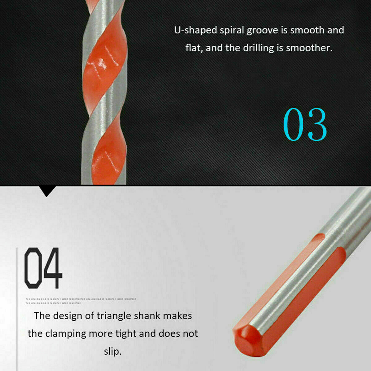5x Cut Multi-Material Tile Drill Bits Set for Ceramic Porcelain Granite Marble