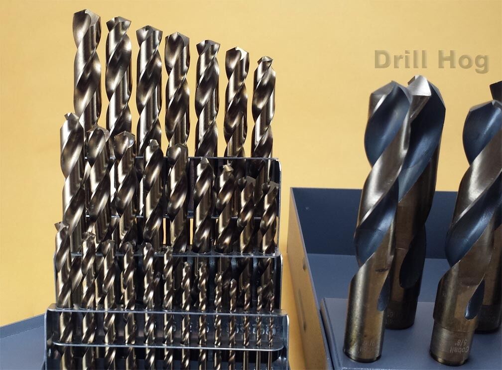 Drill Hog® 37 Pc Cobalt M42 Drill Bit Set Index M35 1/16-1" Lifetime Warranty