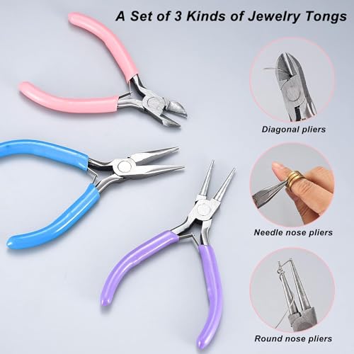 3 Piece Jewelry Making Pliers Set for Wire Crafts