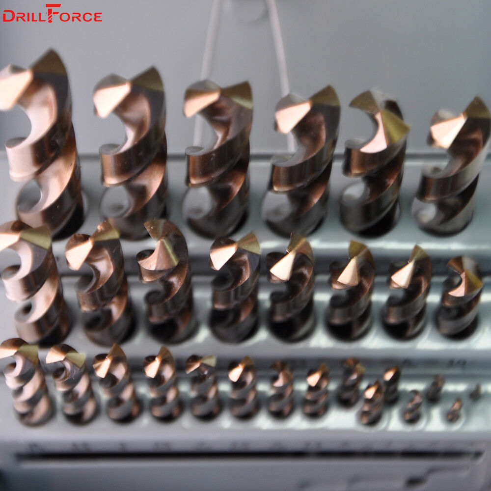 29PCS Cobalt Drill Bit Set HSSCO M35 Twist 1/16"-1/2" Multi-Bits 135 Split Point