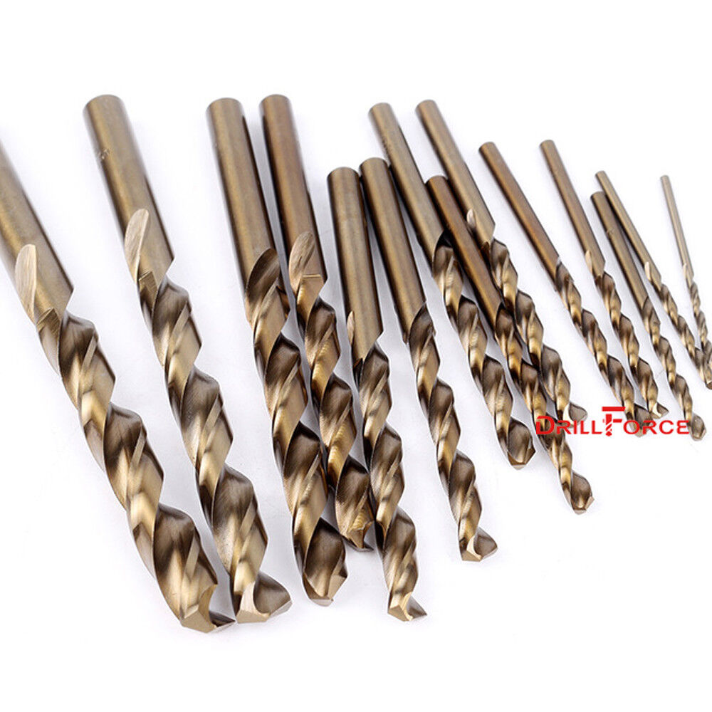 29PCS Cobalt Drill Bit Set HSSCO M35 Twist 1/16"-1/2" Multi-Bits 135 Split Point