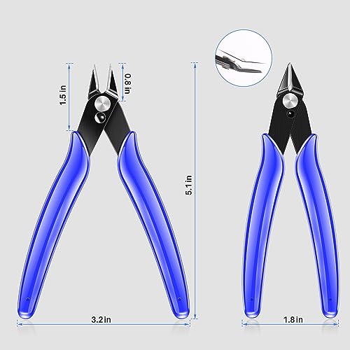 Professional 5" Wire Cutters, Carbon Steel Flush Pliers