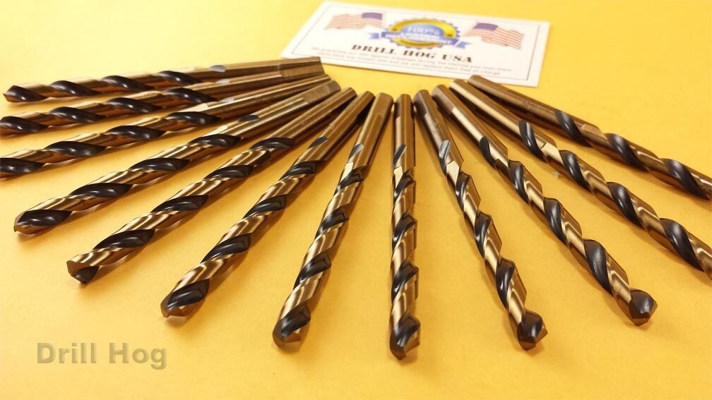 Drill Hog® 1/8" Drill Bit HI-Molybdenum M7 1/8 Bit HSS Lifetime Warranty 12 Pack