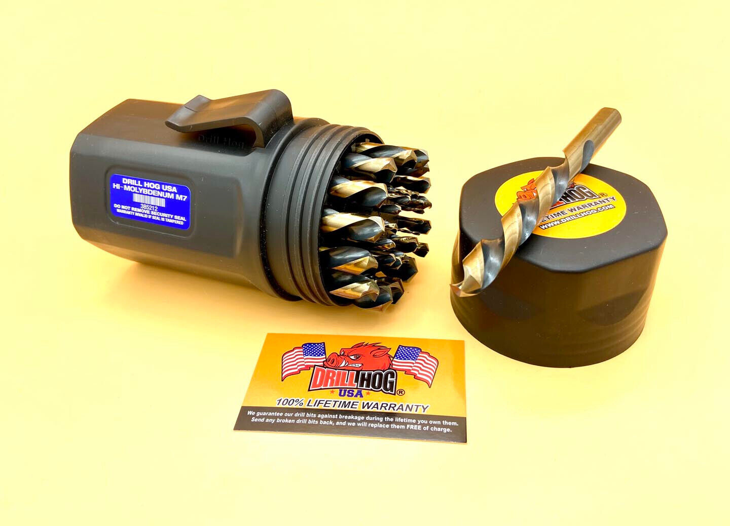Drill Hog® 29 Pc Left Hand Drill Bit Set Bit Tank™ HI-Moly M7 Lifetime Warranty