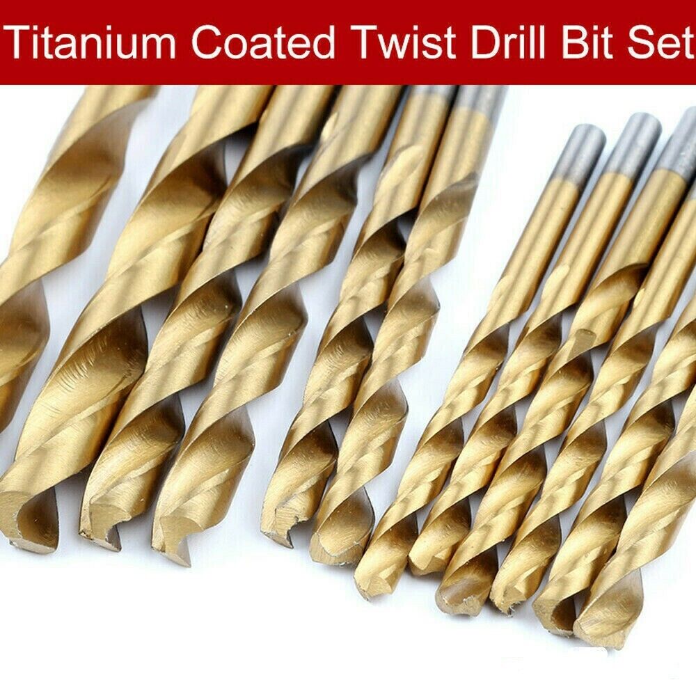 99PCS Drill Bit Set 1/16"-3/8" HSS Titanium Multi Drill Bits Twist Metal Tools