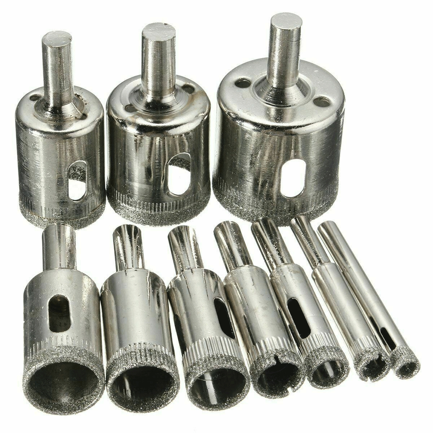 10pcs Diamond Hole Saw Drill Bit Set Maker Cutter Glass Ceramic Tile Porcelain 