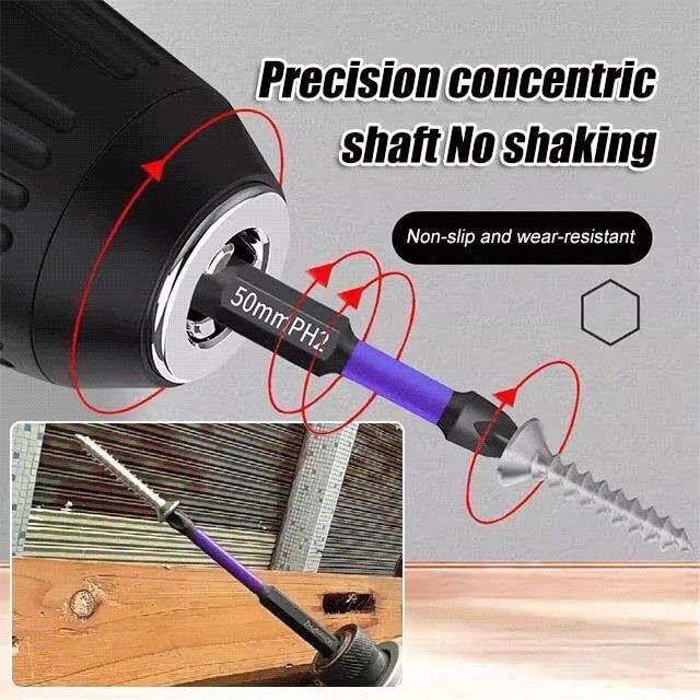 Upgraded High Hardness and Strong Magnetic Bit, Anti-shock Magnetic Non-slip Bit