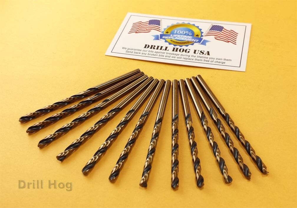 Drill Hog® 7/32" Drill Bit 7/32 HI-Molybdenum M7 Twist Lifetime Warranty 12 Pack