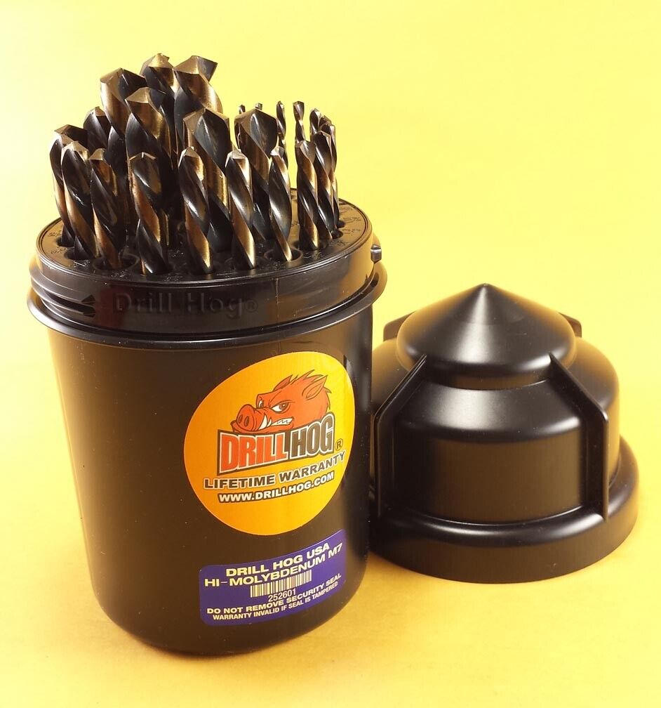 29 Pc Left Hand Drill Bits Drill Bit Set Handed Drill Hog® Lifetime Warranty 