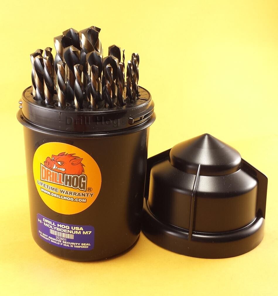29 Pc Left Hand Drill Bits Drill Bit Set Handed Drill Hog® Lifetime Warranty 