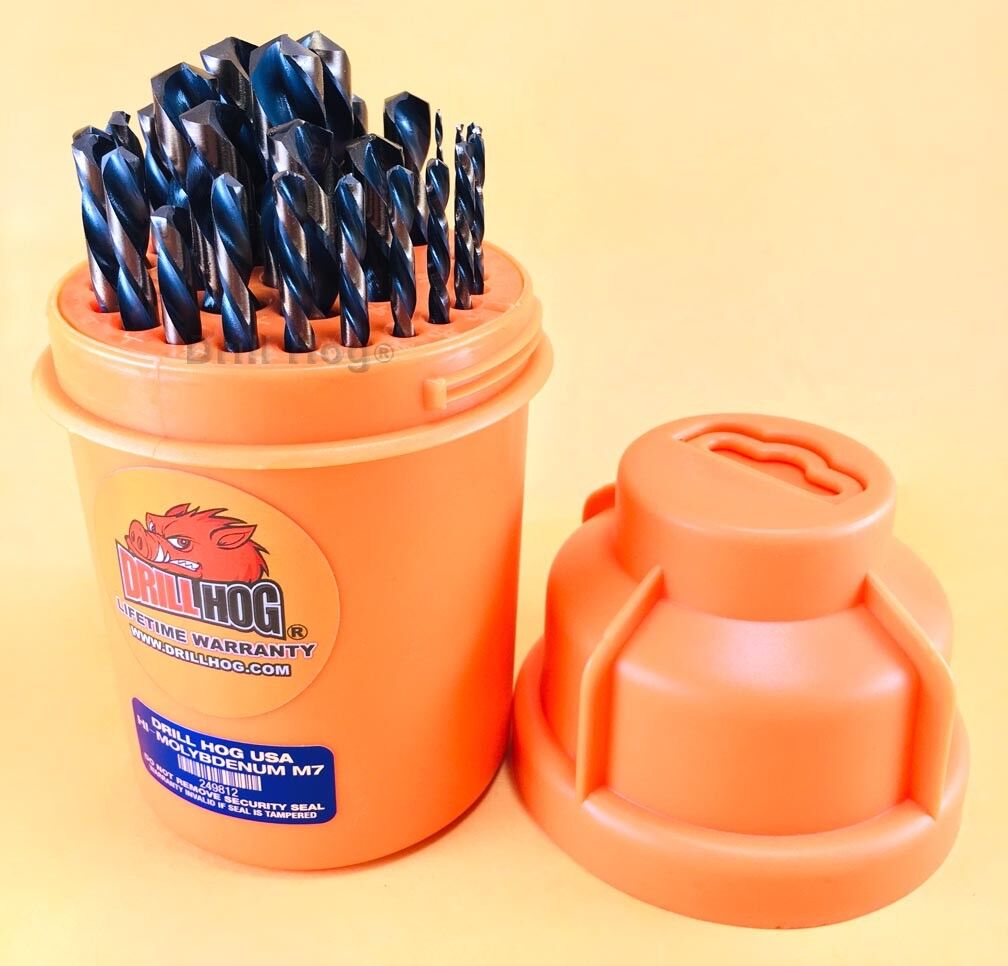 29 Pc Left Hand Drill Bits Left Handed Super M7+ Lifetime Warranty Drill Hog