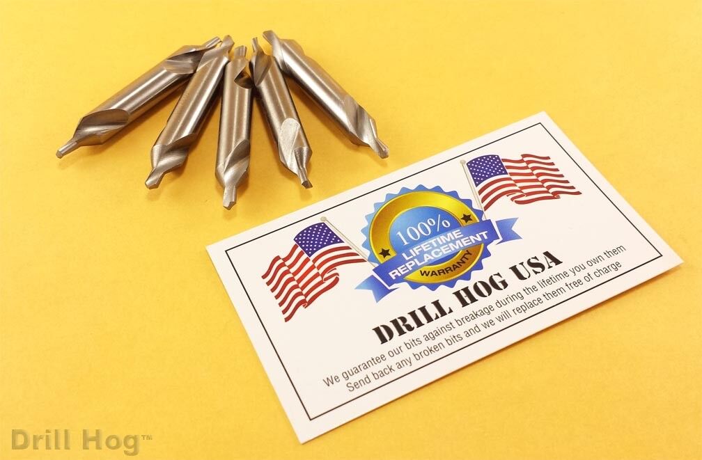Center Drill Countersink Pilot Bit Lathe 5 Pc Set Lifetime Warranty Drill Hog®