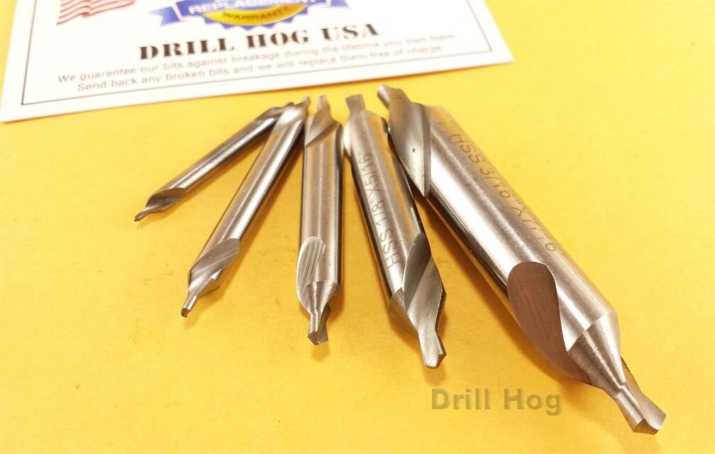 Center Drill Countersink Pilot Bit Lathe 5 Pc Set Lifetime Warranty Drill Hog®