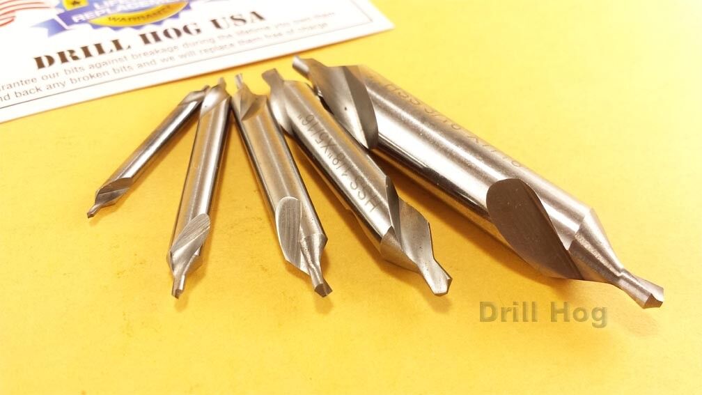 Center Drill Countersink Pilot Bit Lathe 5 Pc Set Lifetime Warranty Drill Hog®