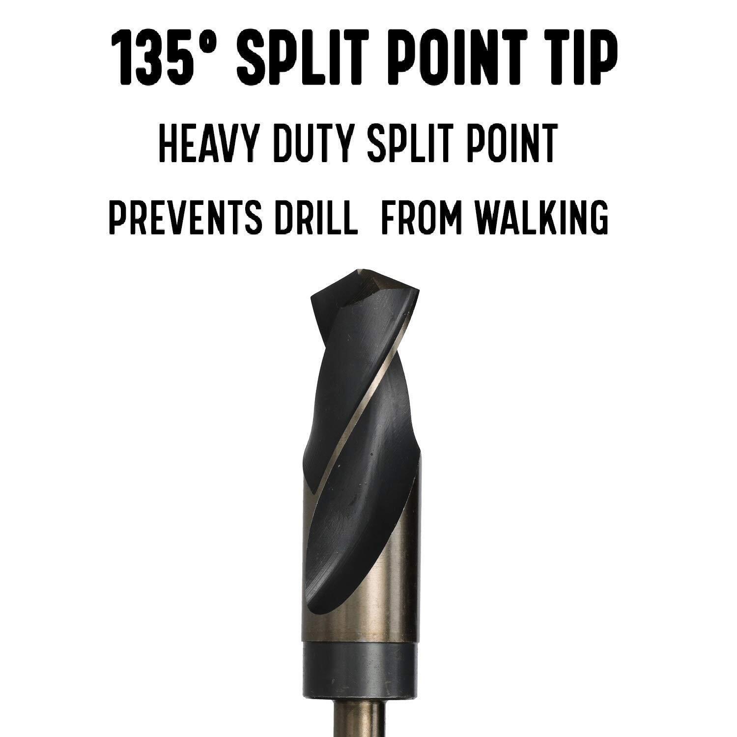 Drill America INDIVIDUAL HSS Black & Gold 3 Flat Shank Drill Bits 9/16" - 1-1/2"