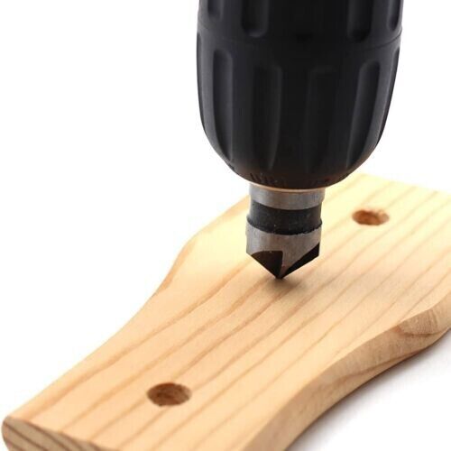 5pc Chamfer Countersink Deburring Drill Bit Set Crosshole Cutting Metal Tool Kit