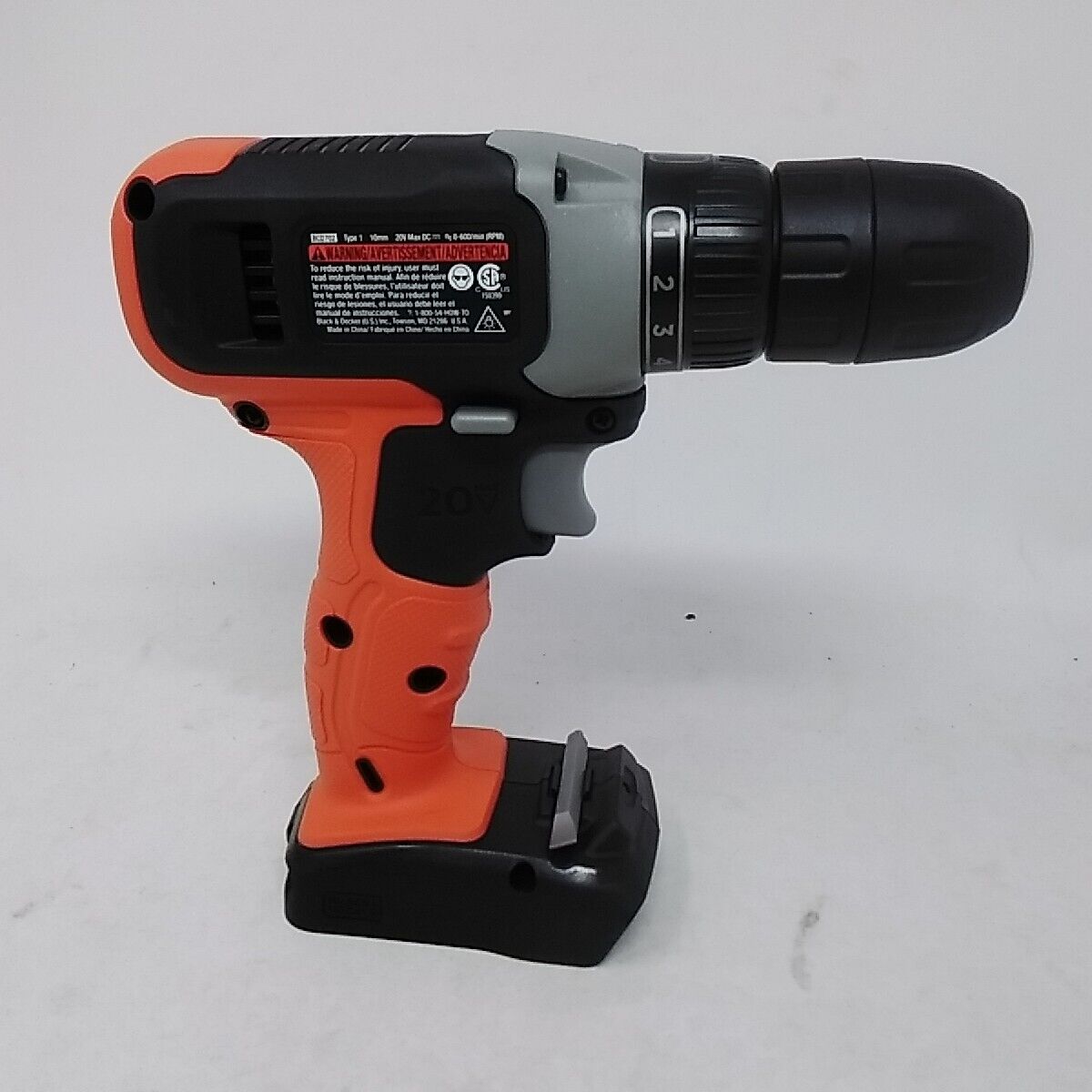 BLACK AND DECKER 3/8" 20V Max 20 Volt Cordless Drill Driver BCD702 Tool Only
