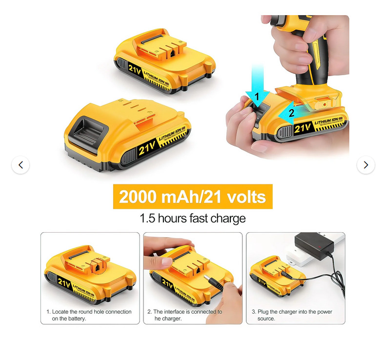 UNTIMATY 21V Cordless Power Drill Set, Power Drill Driver Kit with 2 Lithium-ion