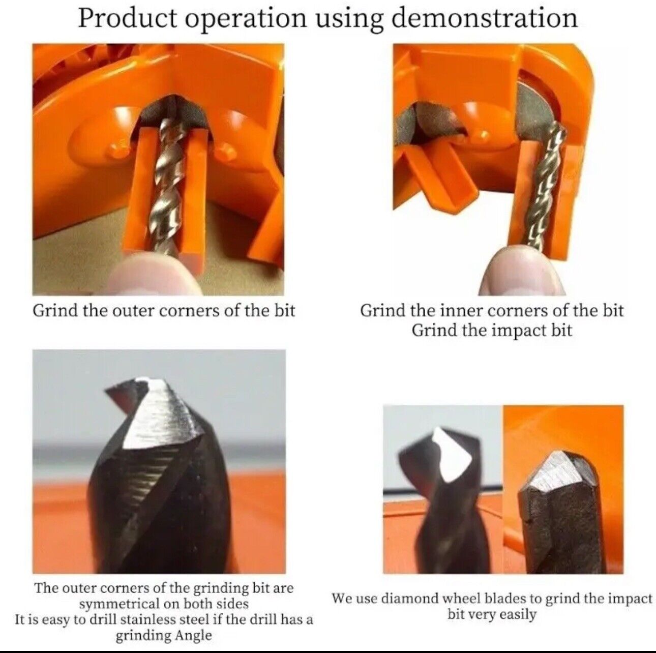 Portable Multipurpose Drill Bit Grinding Sharpener Twisted Drill Bit Grinder