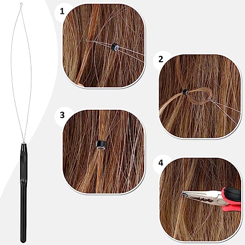 Hair Extension Tools Kit with Silicone Micro Rings