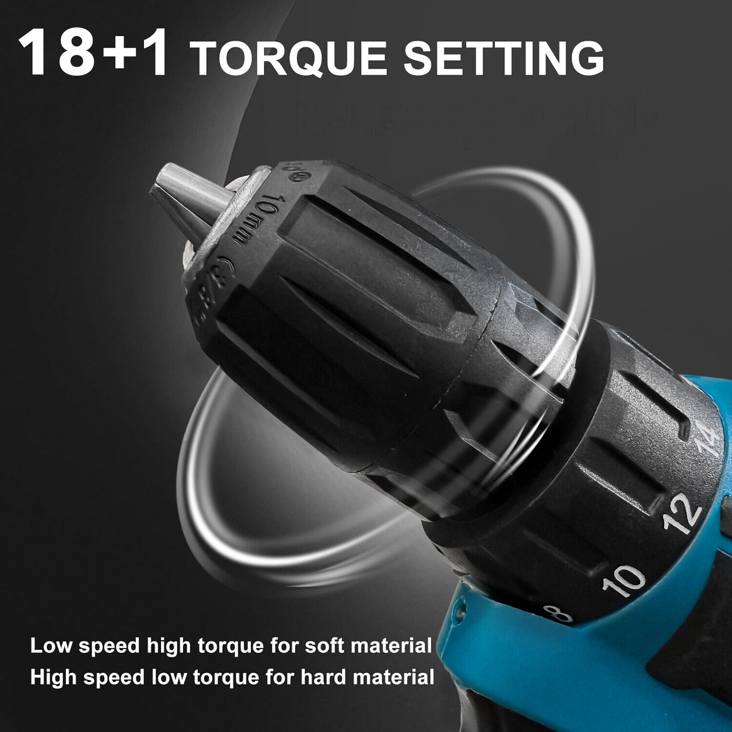 HBN Cordless Drill Set, 21V Lithium Ion Power Drill with 1 Battery and Charger