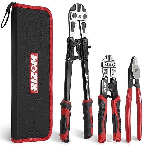 3-Piece Bolt Cutter Pliers Set with Carrying Bag