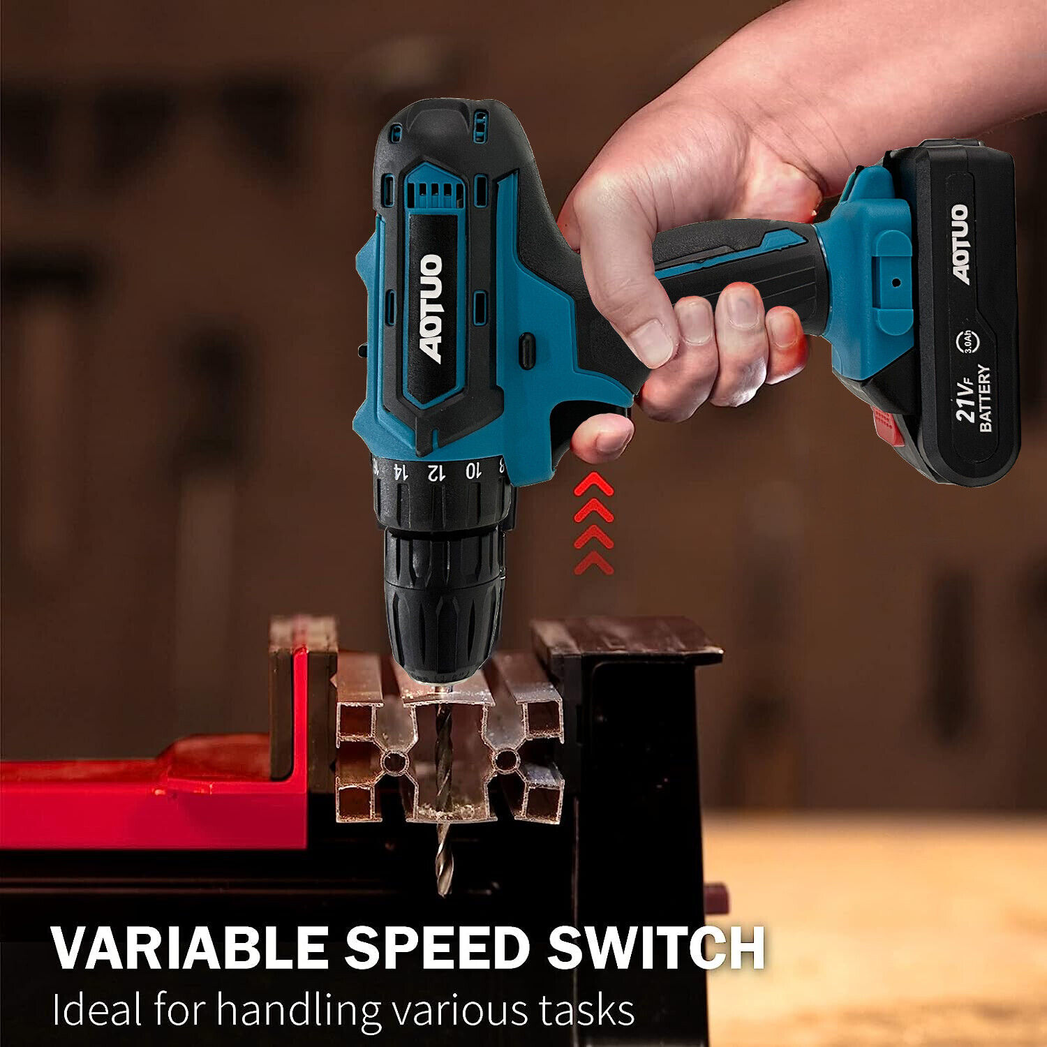 HBN Cordless Drill Set, 21V Lithium Ion Power Drill with 1 Battery and Charger