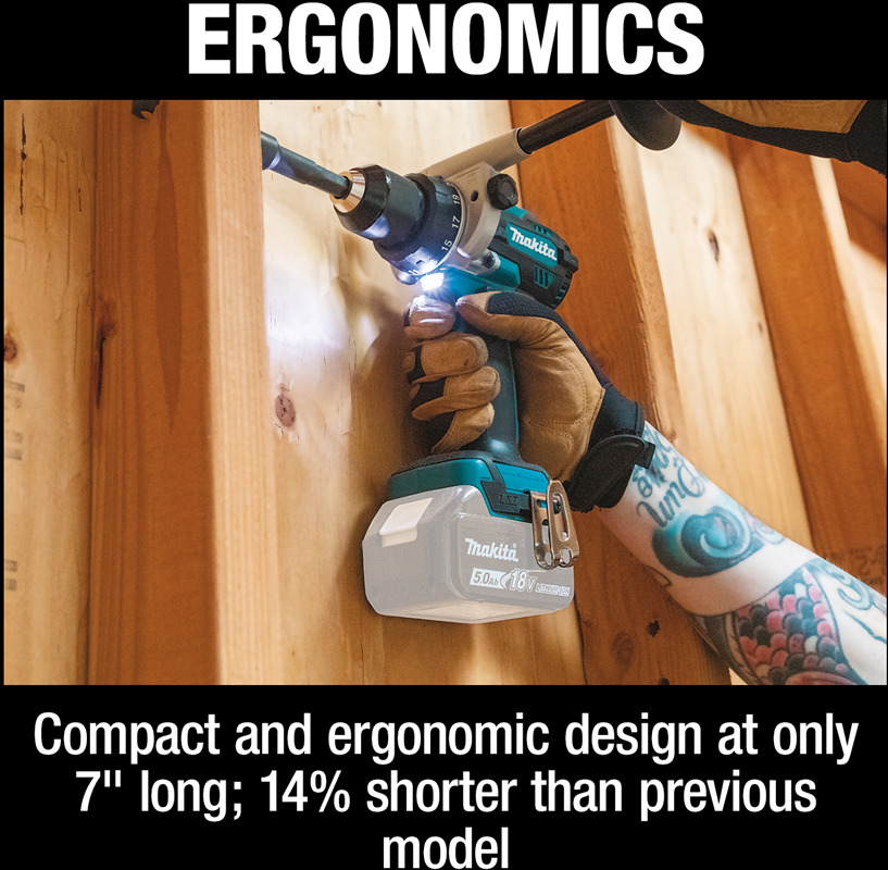 Makita XPH14Z 18V LXT Li‑Ion Brushless 1/2" Hammer Driver Drill (Tool Only) 