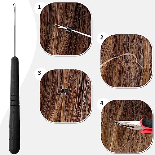Hair Extension Tools Kit with Silicone Micro Rings