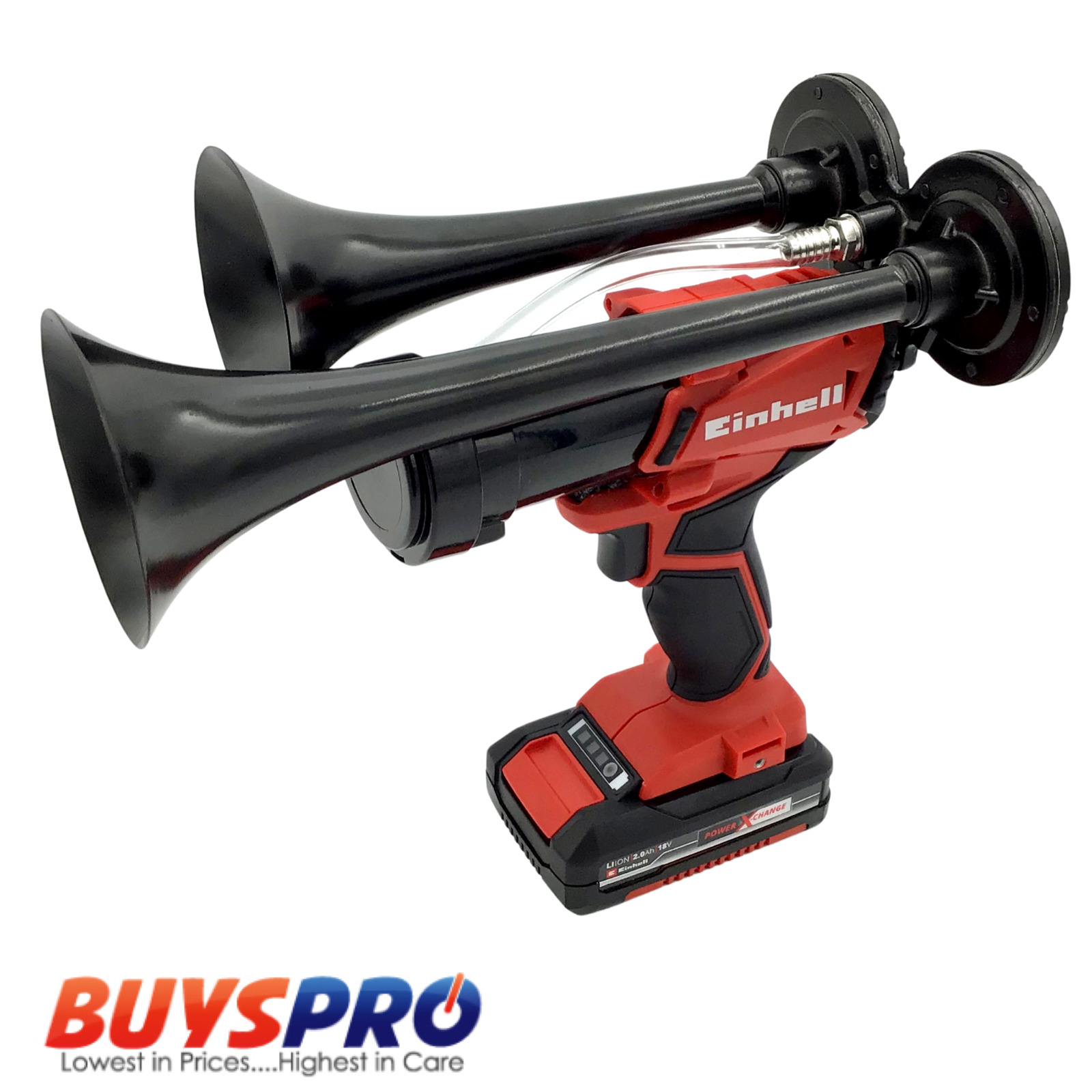 Einhell 18V Drill Train Horn Dual  Black Air Trumpets INCLUDES Battery +Charger